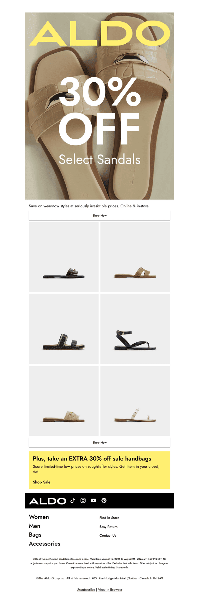 LIVE NOW: 30% off select sandals​