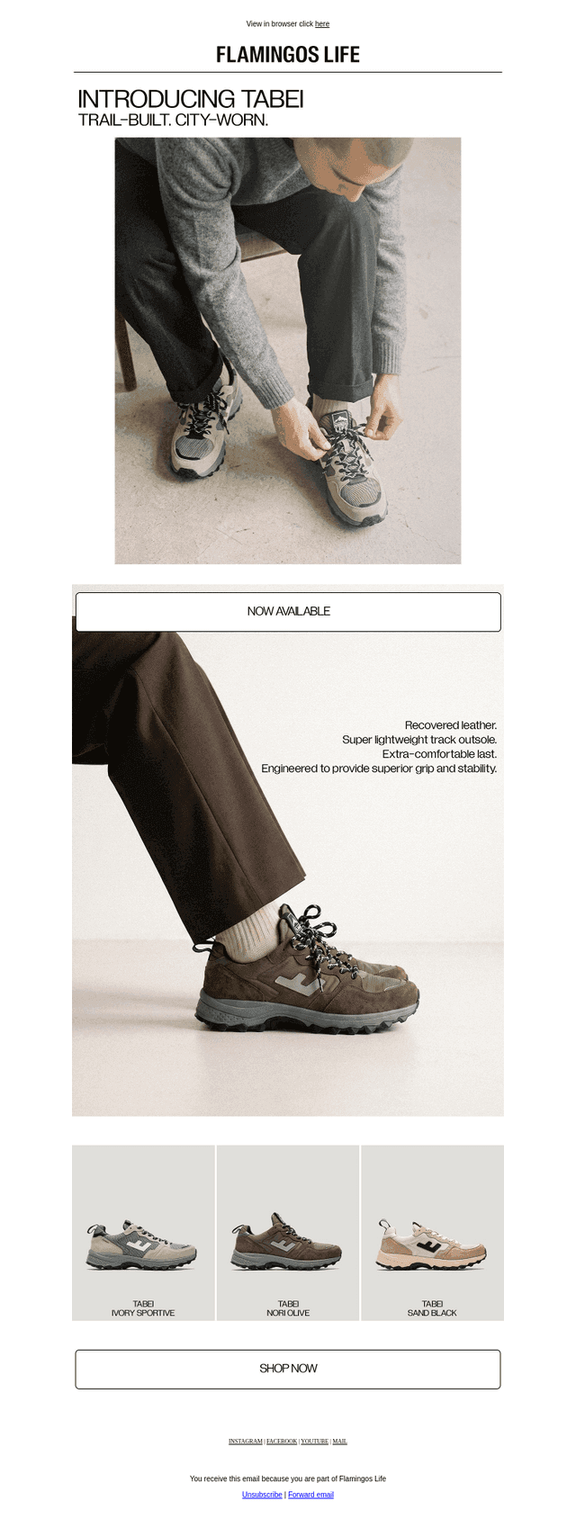 Introducing Tabei: trail-built. City worn | Now available