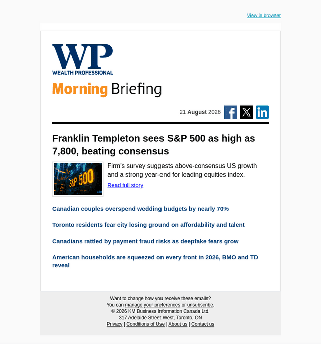 Wealth Professional email from Fri, Aug 21, 2026