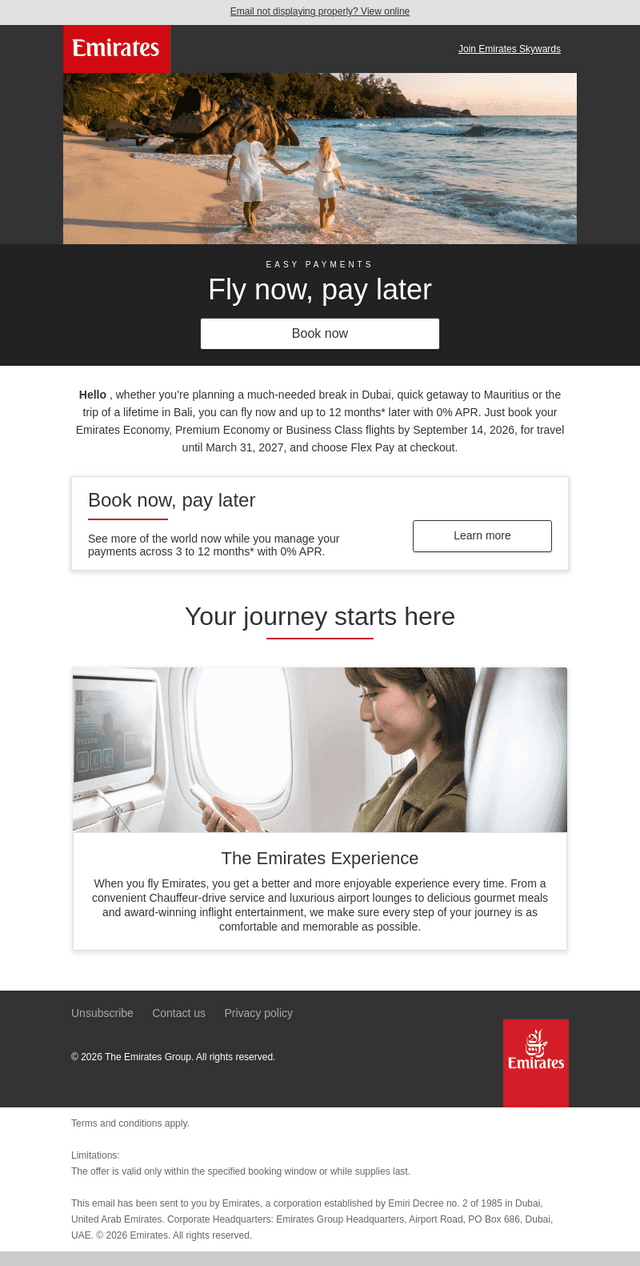 Pay for your tickets later with Flex Pay