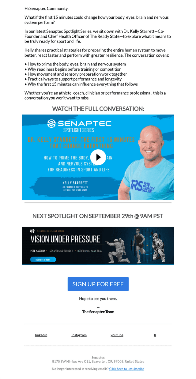 Senaptec email from Fri, Aug 21, 2026