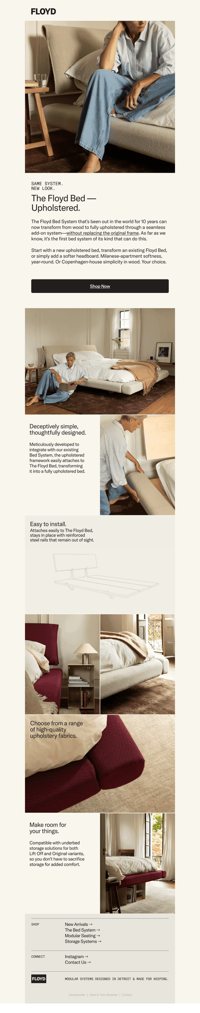 The Floyd Bed, Now Upholstered