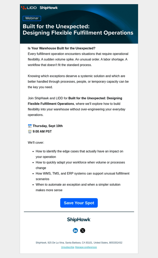ShipHawk email from Fri, Aug 21, 2026