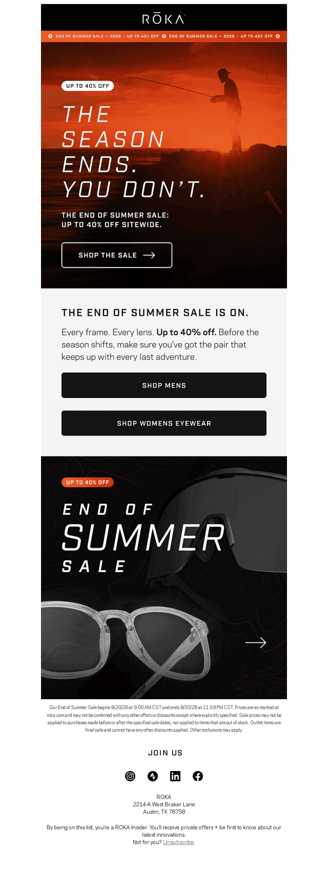Roka Sports email from Fri, Aug 21, 2026