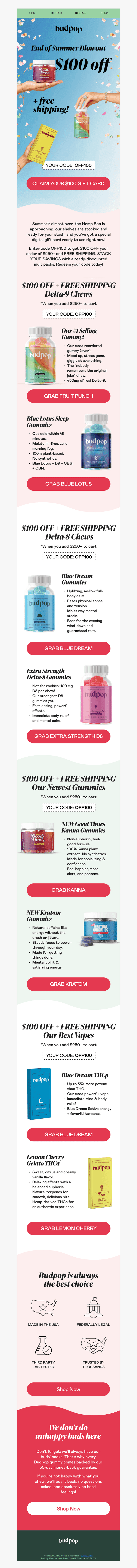 BudPop email from Sat, Aug 22, 2026