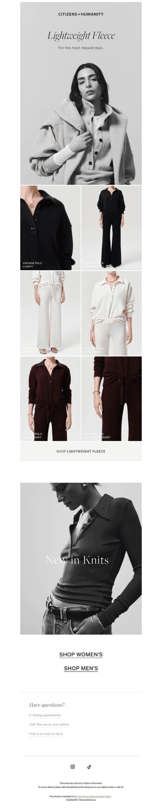 Lightweight Fleece–For the Most Relaxed Days