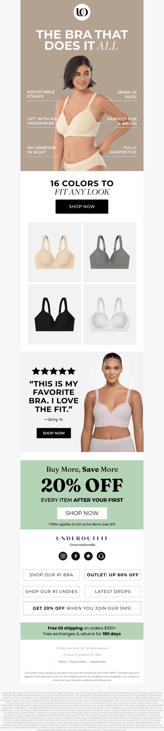 The do-it-all bra in 16 colors