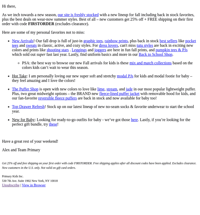 Primary email from Sat, Aug 22, 2026