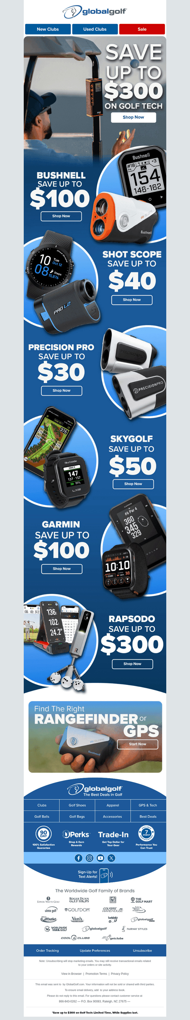 Save Up to $300 on Golf Tech ⛳
