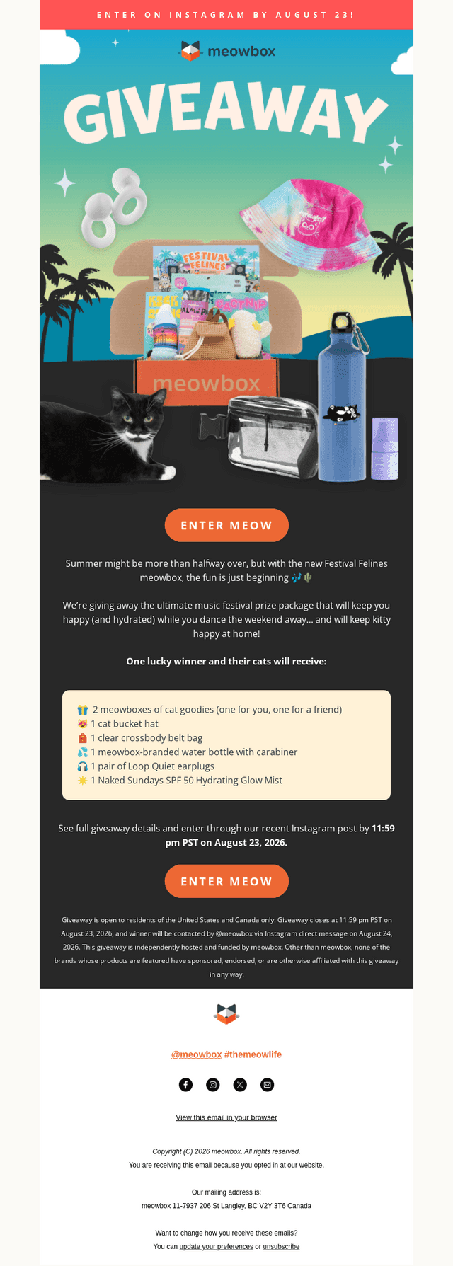 meowbox email from Sat, Aug 22, 2026