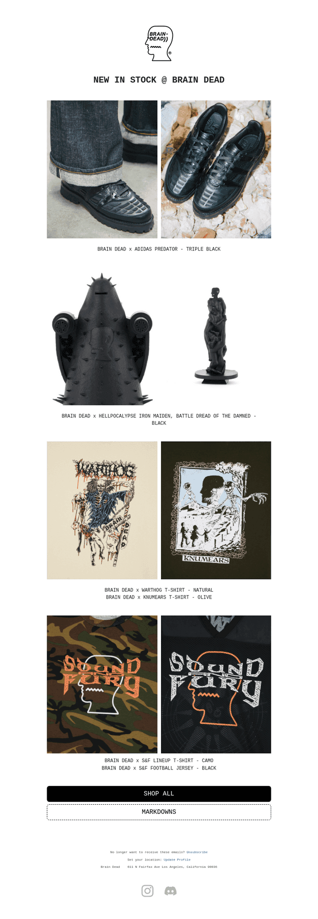NEW IN STOCK @ BRAIN DEAD