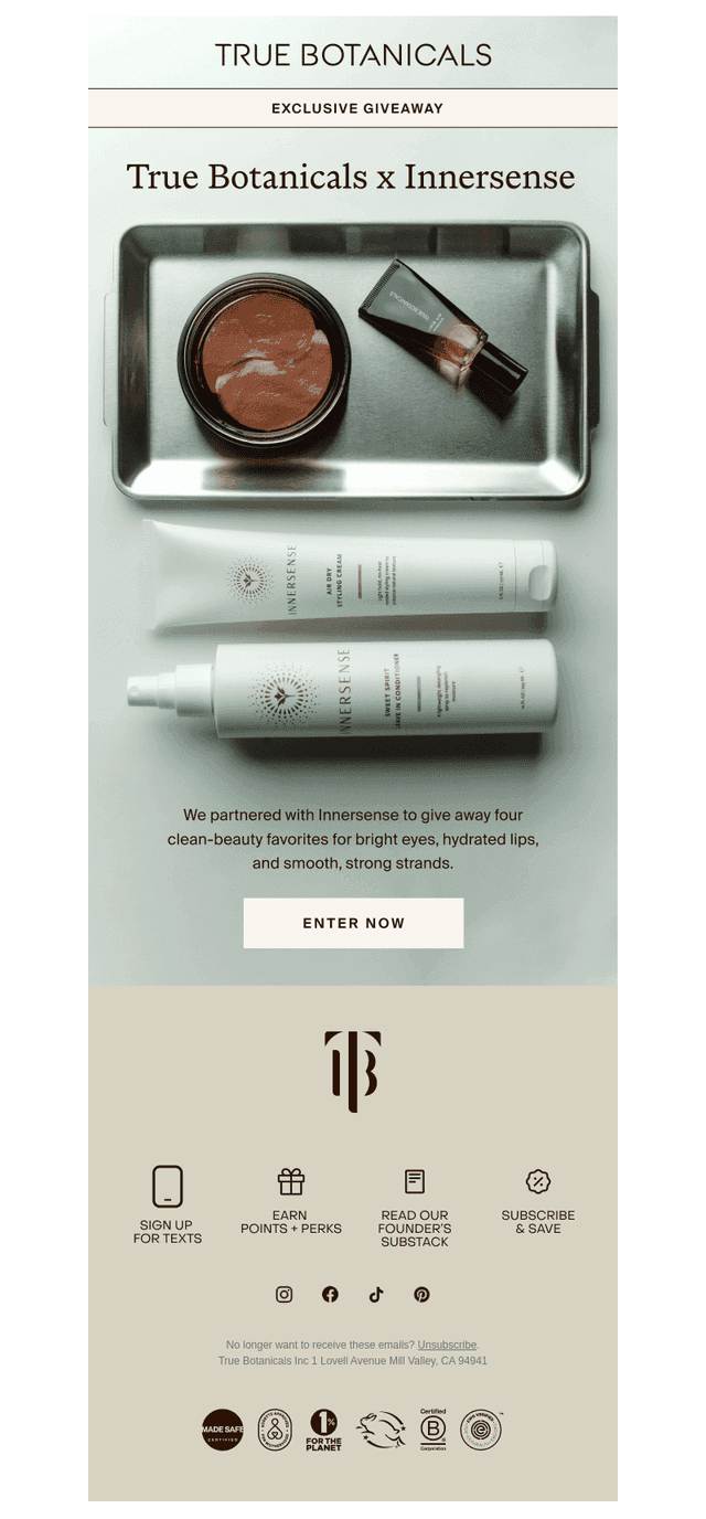True Botanicals email from Sat, Aug 22, 2026