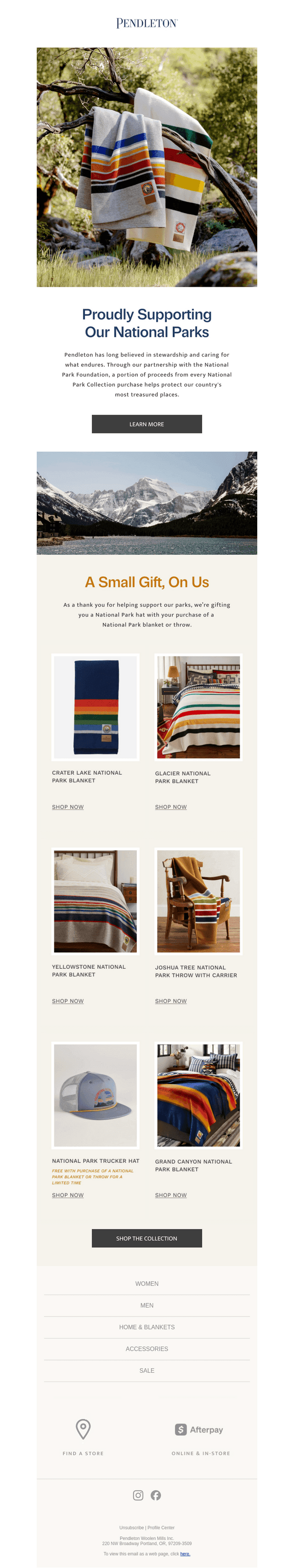 Pendleton Woolen Mills email from Sat, Aug 22, 2026