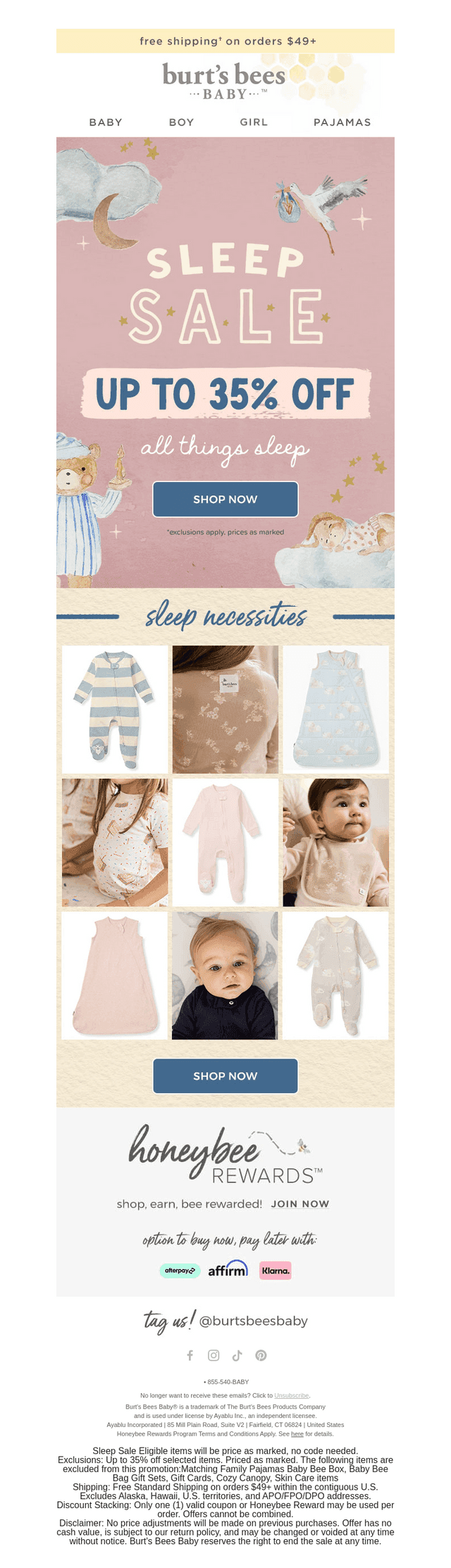 Burt's Bees Baby email from Sun, Aug 23, 2026