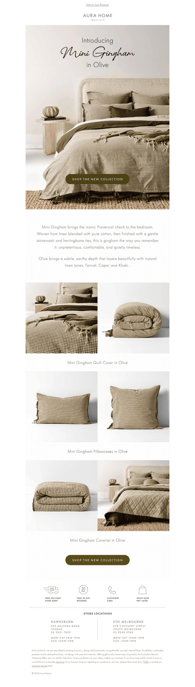 NEW! Mini Gingham in Olive