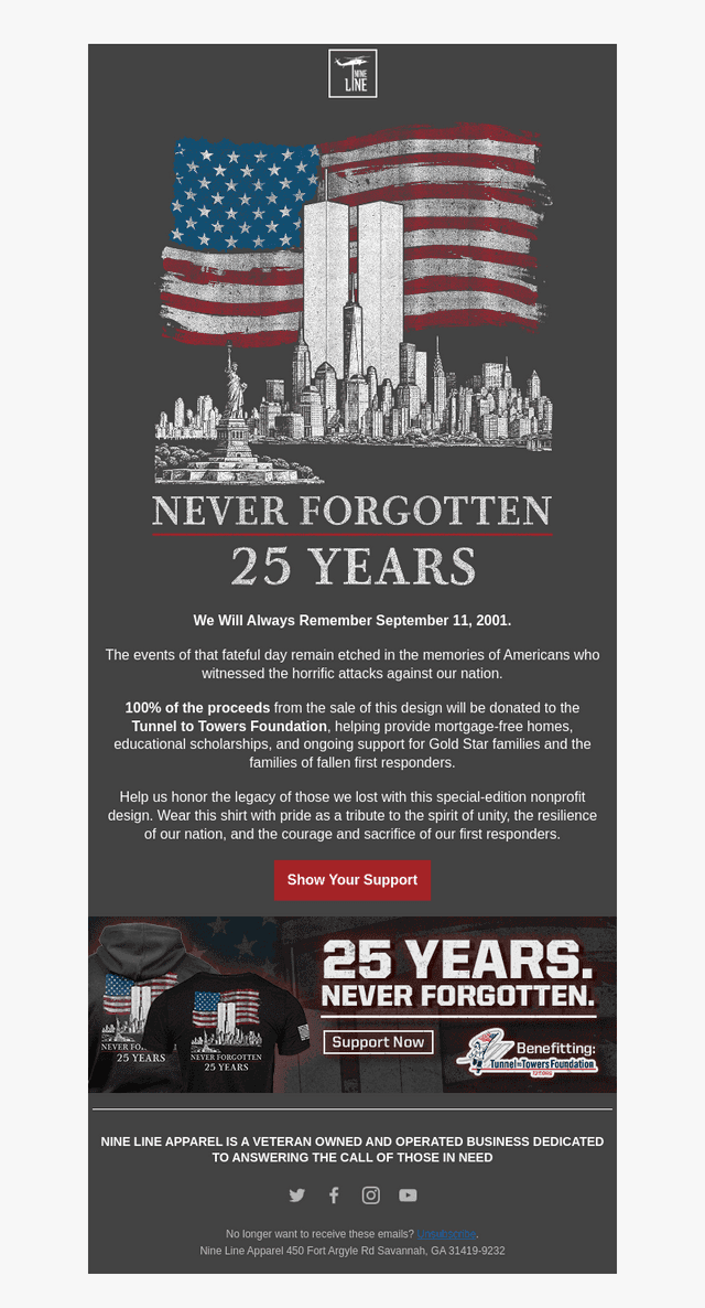 We Will Always Remember.