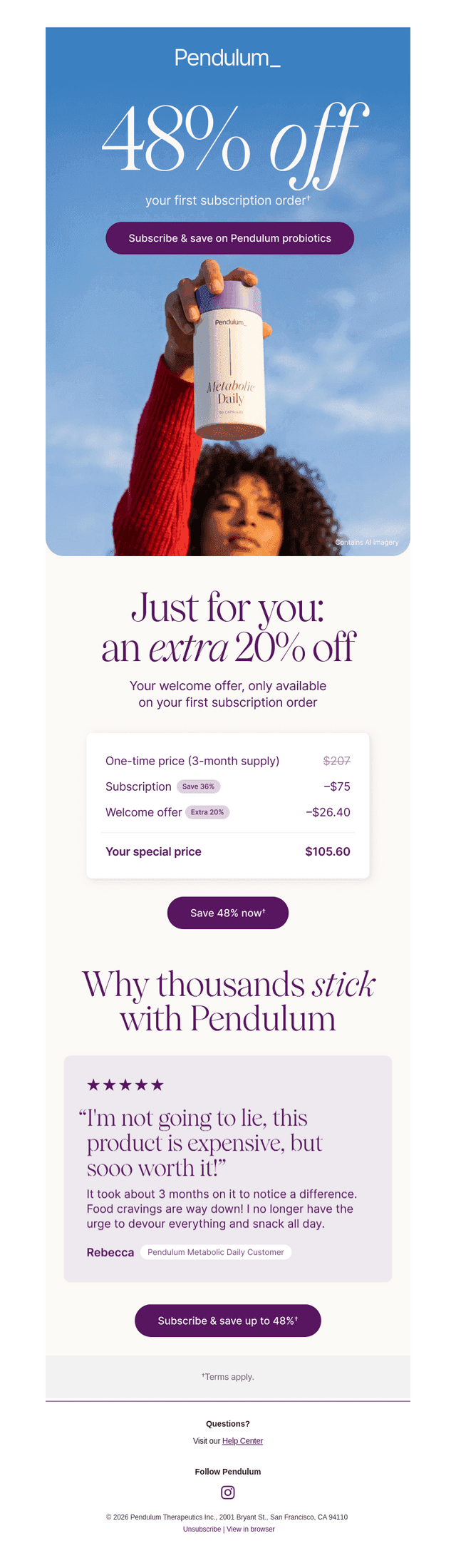 A welcome offer just for you