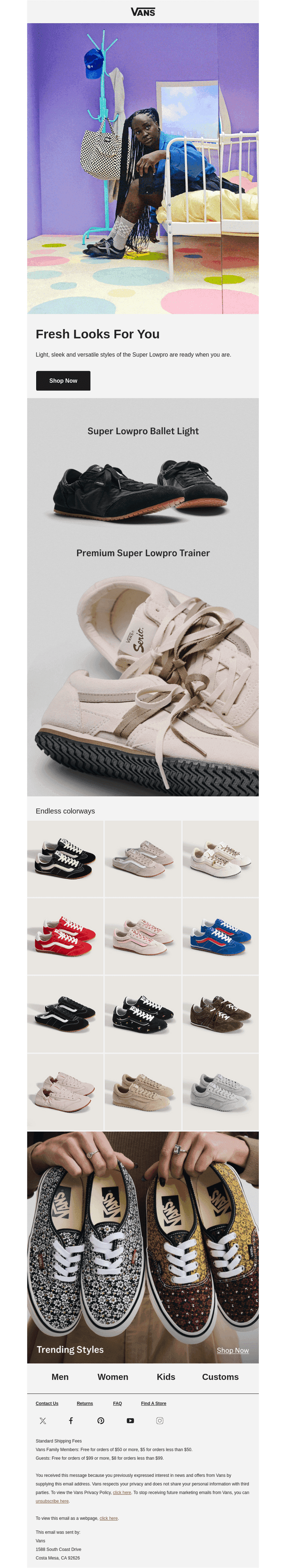 Vans email from Sun, Aug 23, 2026