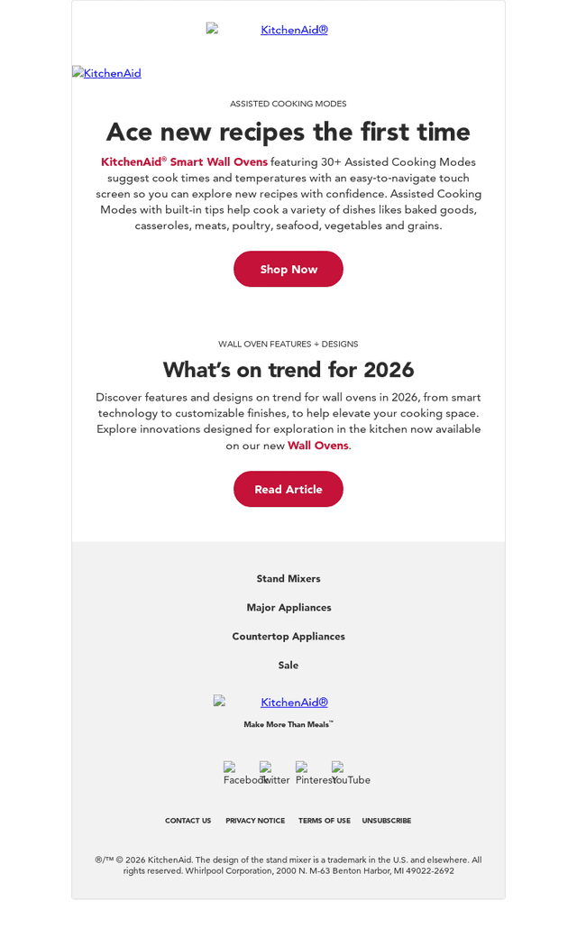 KitchenAid email from Sun, Aug 23, 2026