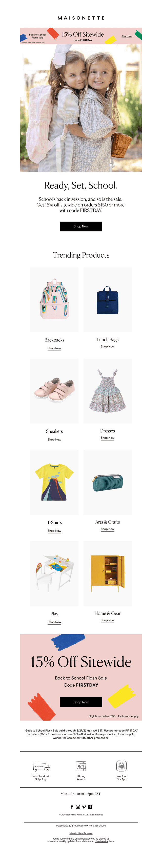 Maisonette email from Sun, Aug 23, 2026