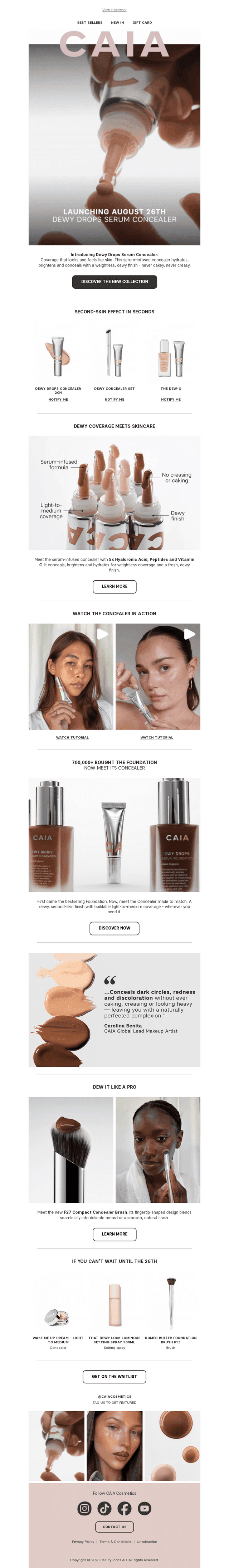 CAIA Cosmetics email from Sun, Aug 23, 2026