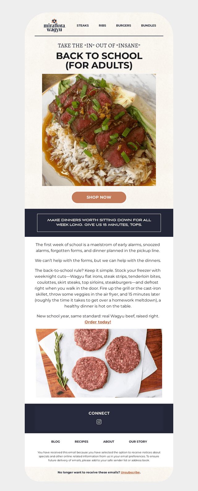 Miraflora Wagyu email from Sun, Aug 23, 2026