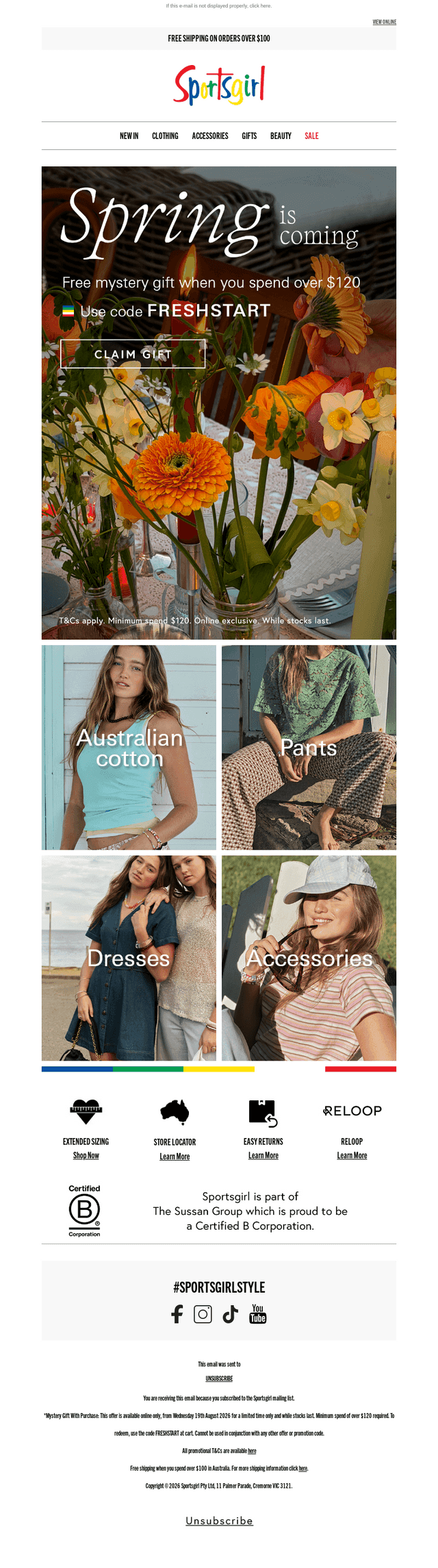 Sportsgirl email from Mon, Aug 24, 2026