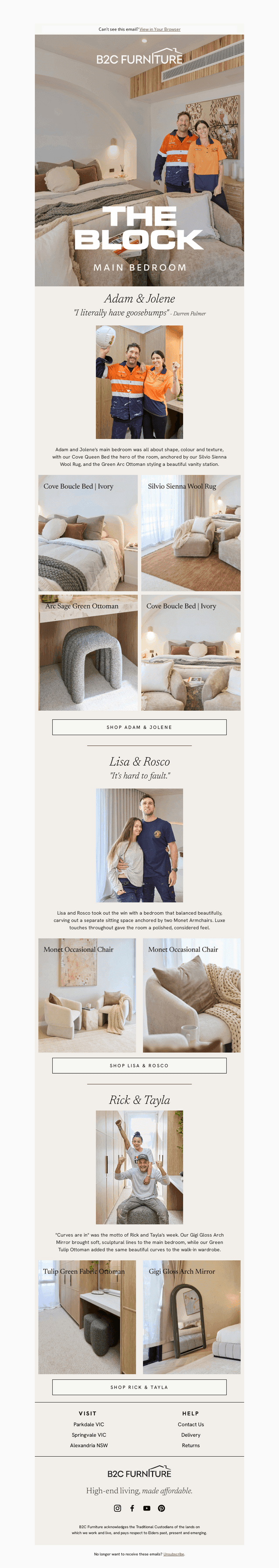 Featured on The Block | Main Bedroom