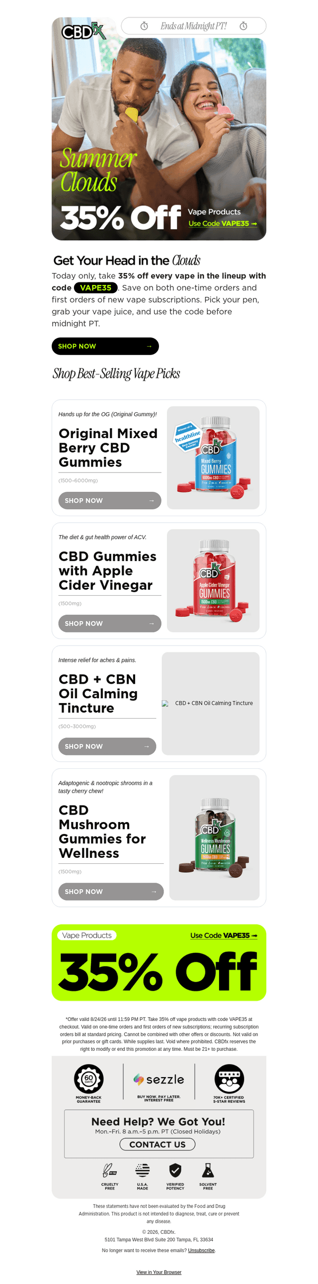 CBDfx email from Mon, Aug 24, 2026