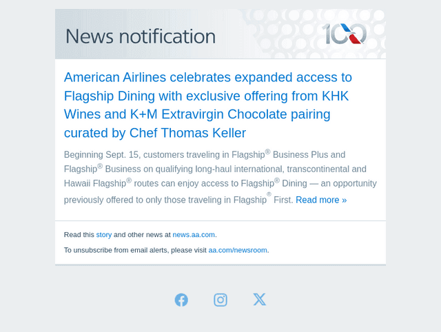 American Airlines email from Mon, Aug 24, 2026