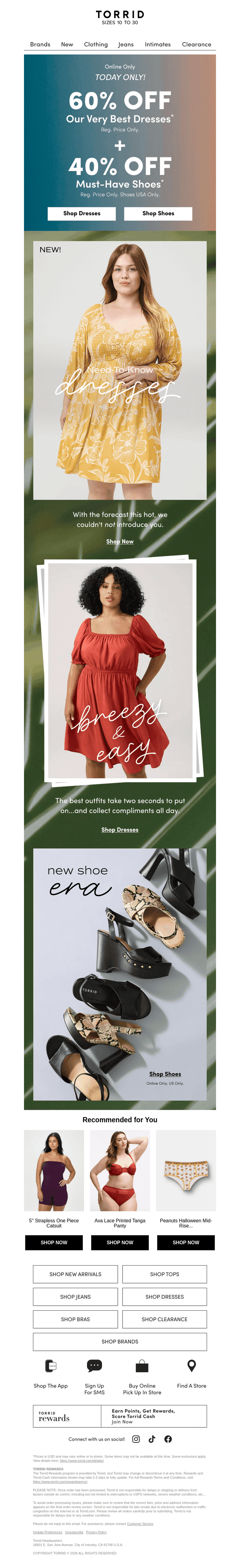 Final HOURS! 60% off dresses + 40% off footwear