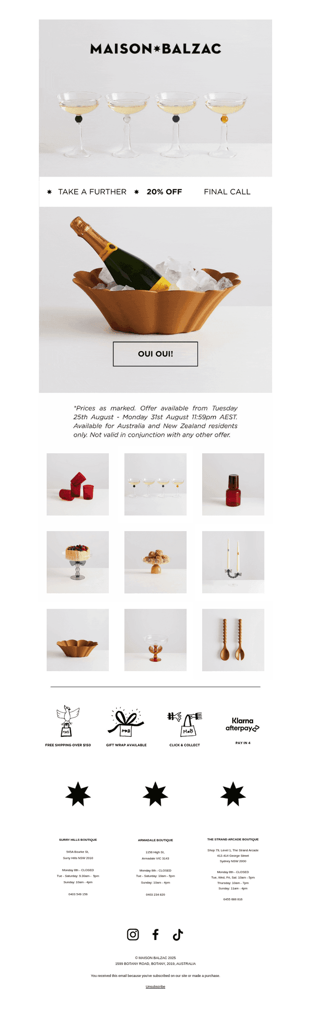 AN EXTRA 20% OFF FOR A LIMITED TIME