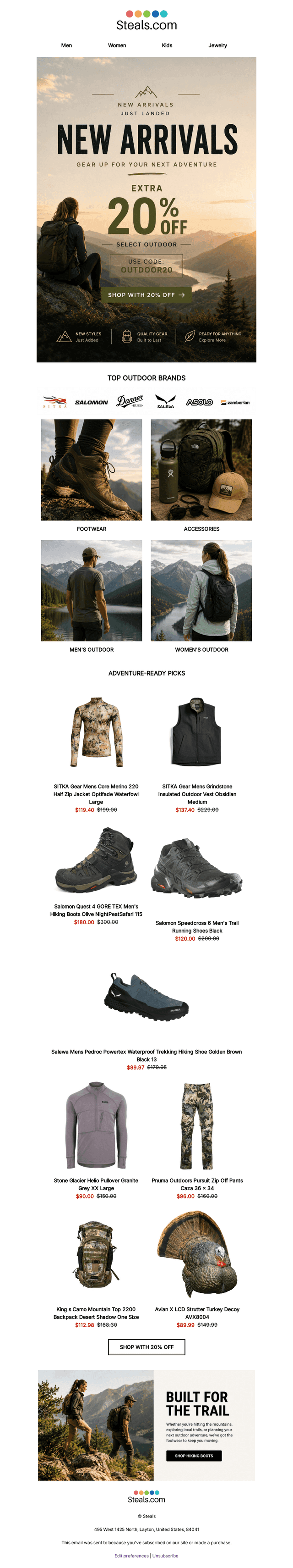 Extended! Extra 20% Off Outdoor + New Arrivals