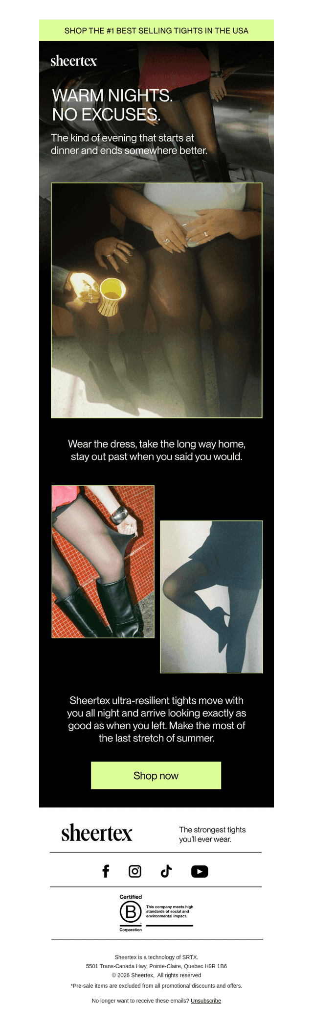 Your going-out tights just arrived.