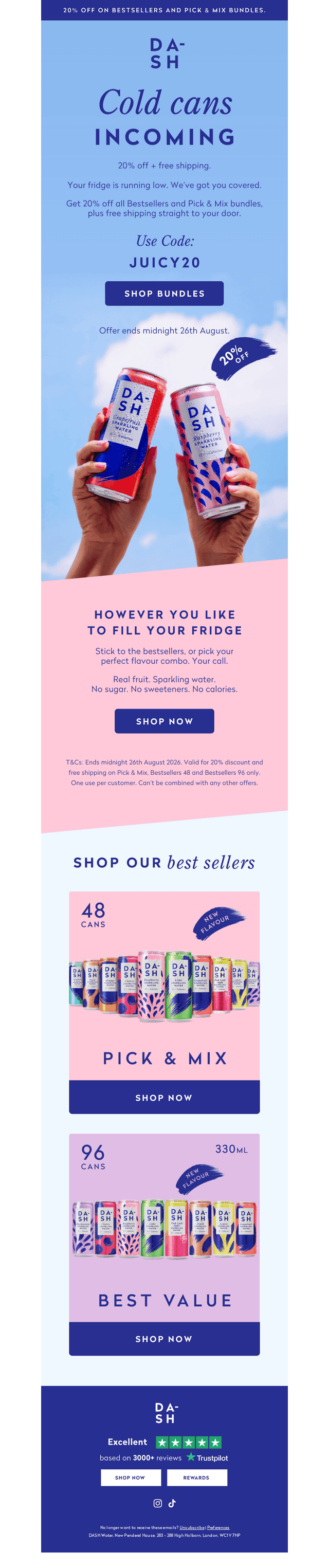 20% off bundles + free shipping