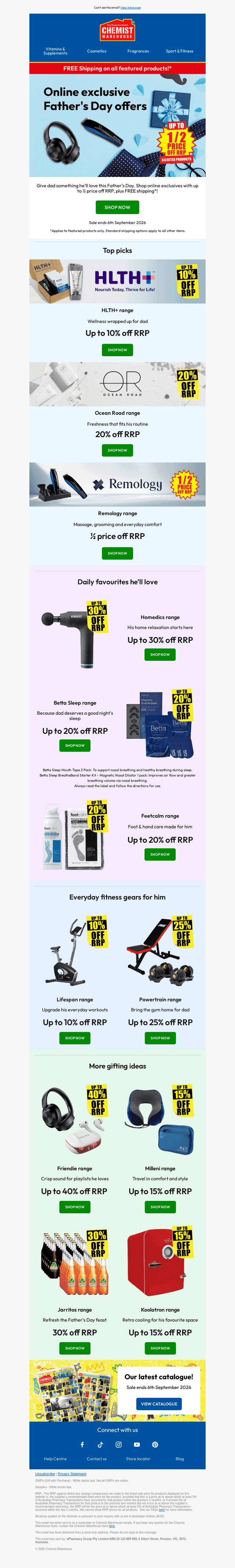 Chemist Warehouse email from Tue, Aug 25, 2026