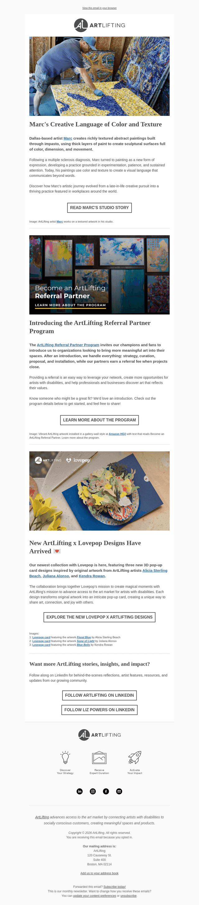 Art Lifting email from Tue, Aug 25, 2026