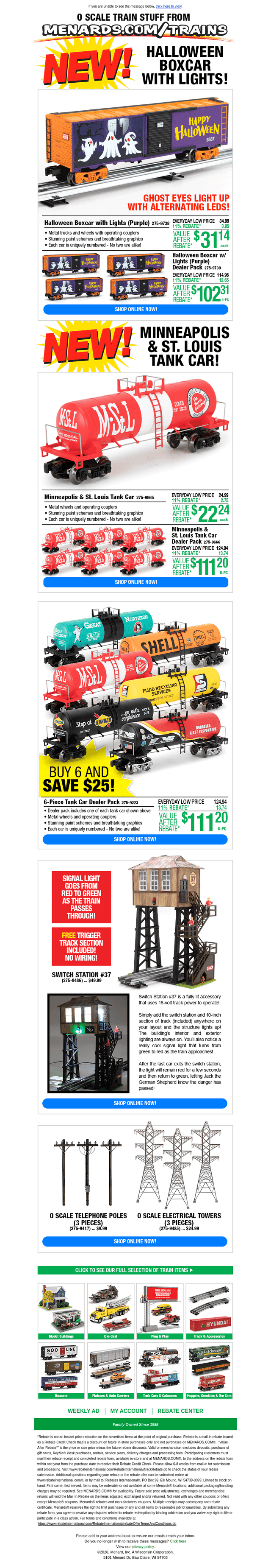 Menards email from Tue, Aug 25, 2026