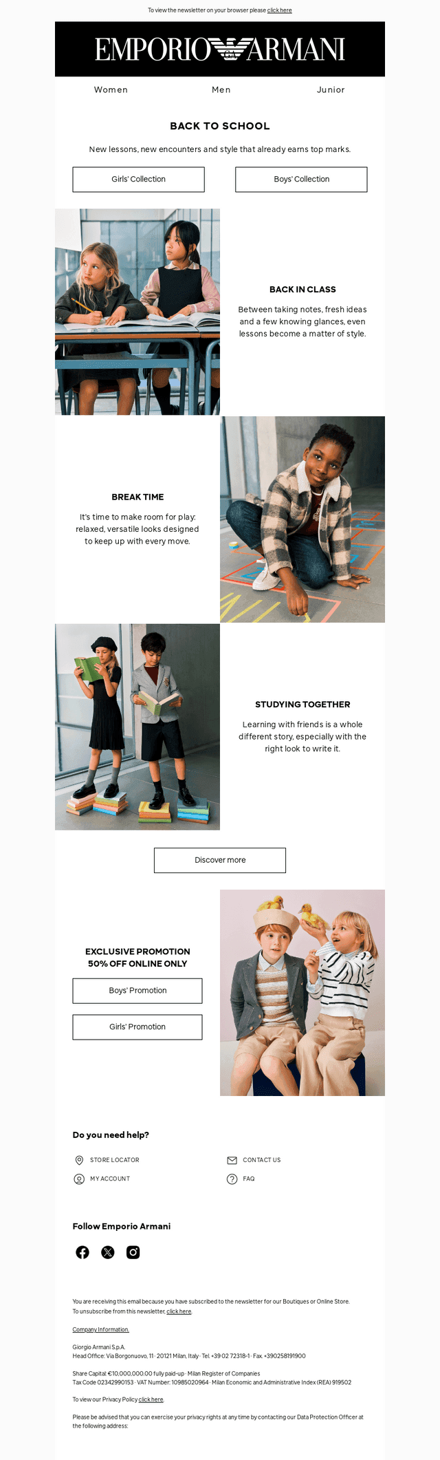 Armani email from Tue, Aug 25, 2026