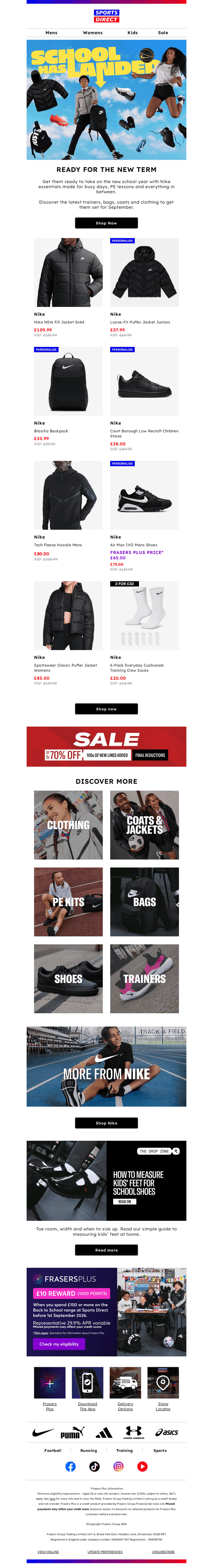 Sports Direct email from Tue, Aug 25, 2026