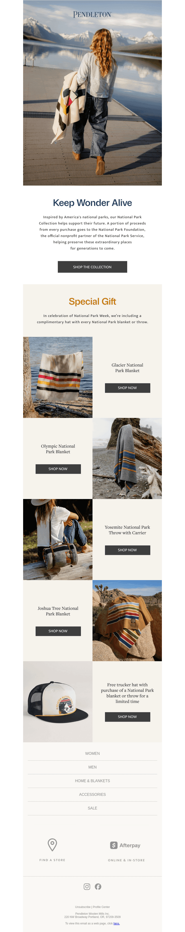 Pendleton Woolen Mills email from Tue, Aug 25, 2026