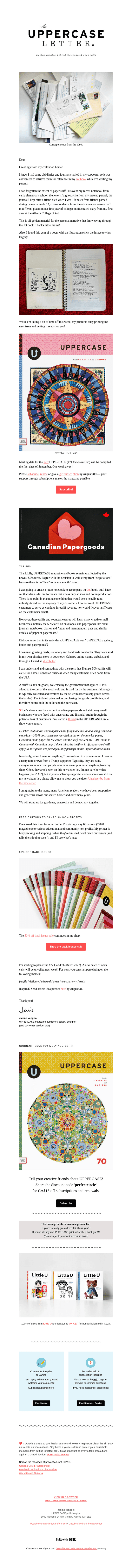 UPPERCASE publishing email from Tue, Aug 25, 2026