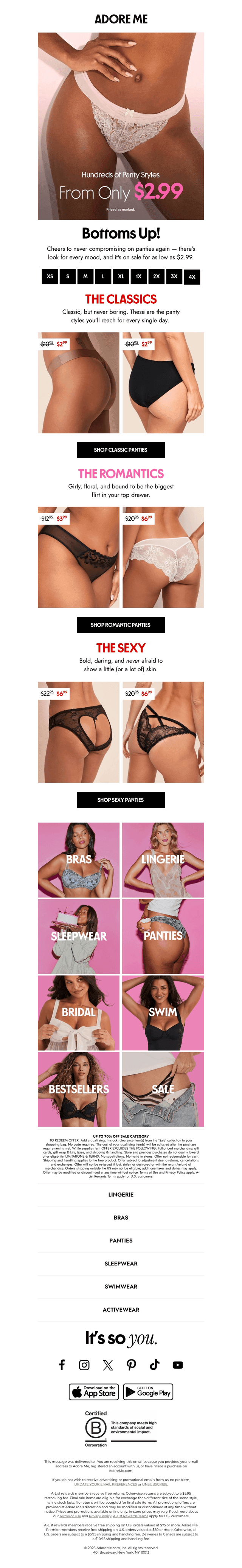 Bottoms Up! $2.99 Panties 🍑