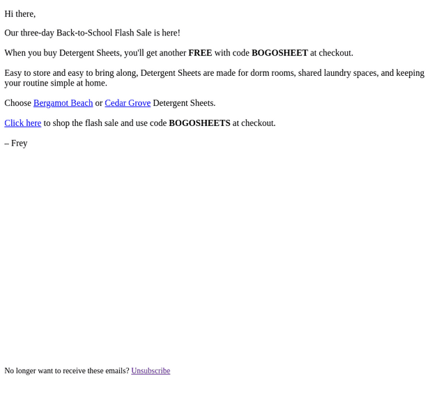 FREY email from Tue, Aug 25, 2026