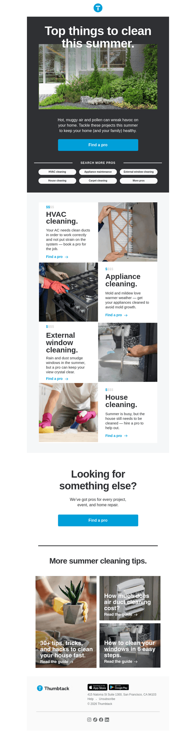 Thumbtack email from Wed, Aug 26, 2026