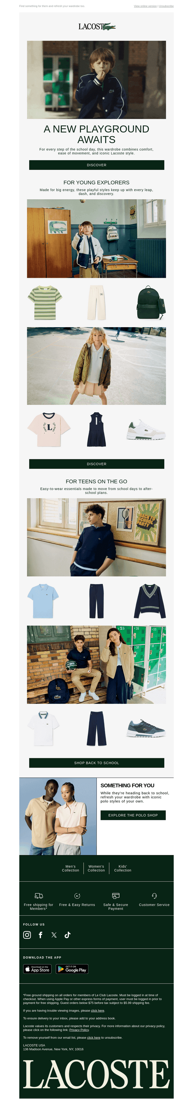 Lacoste email from Wed, Aug 26, 2026