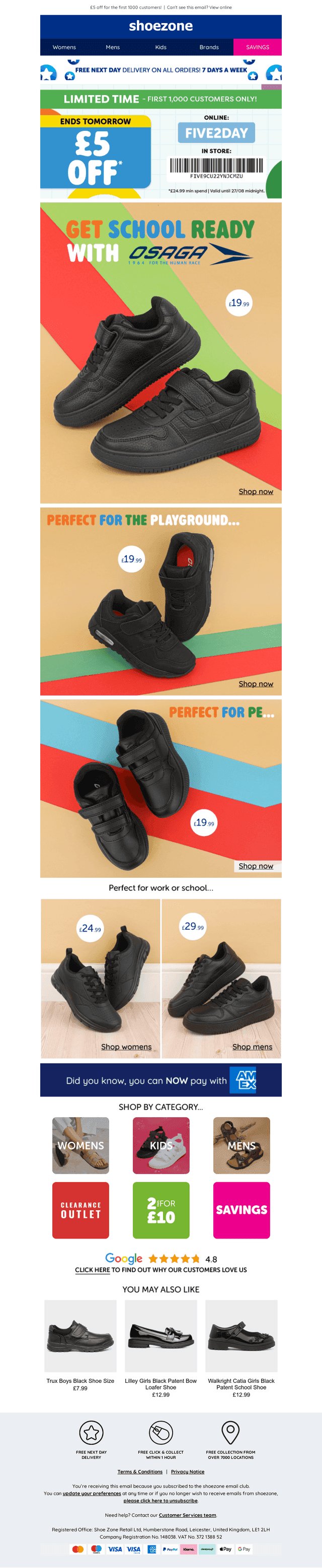 Shoe Zone email from Wed, Aug 26, 2026