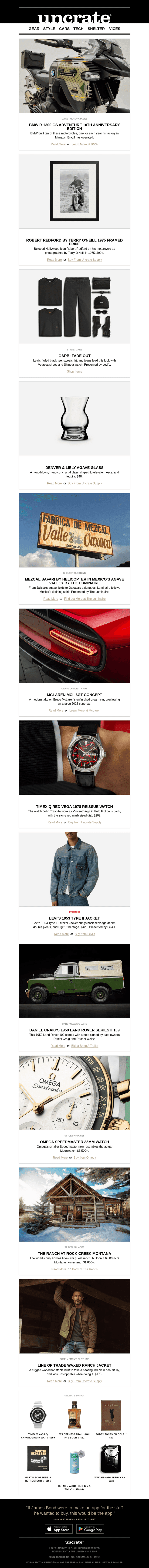 Uncrate email from Wed, Aug 26, 2026