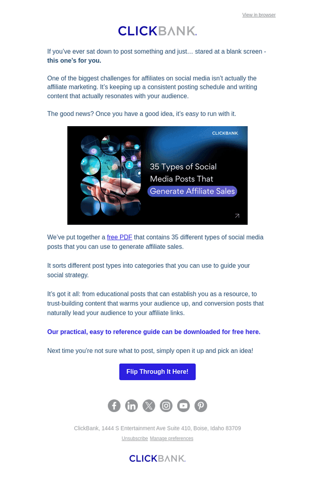 ClickBank email from Wed, Aug 26, 2026