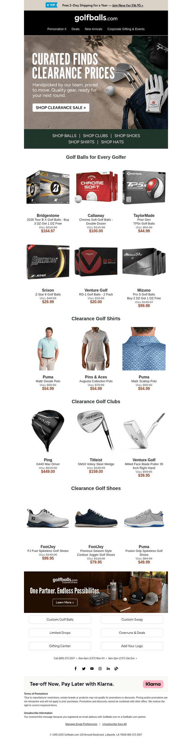 Golfballs email from Wed, Aug 26, 2026